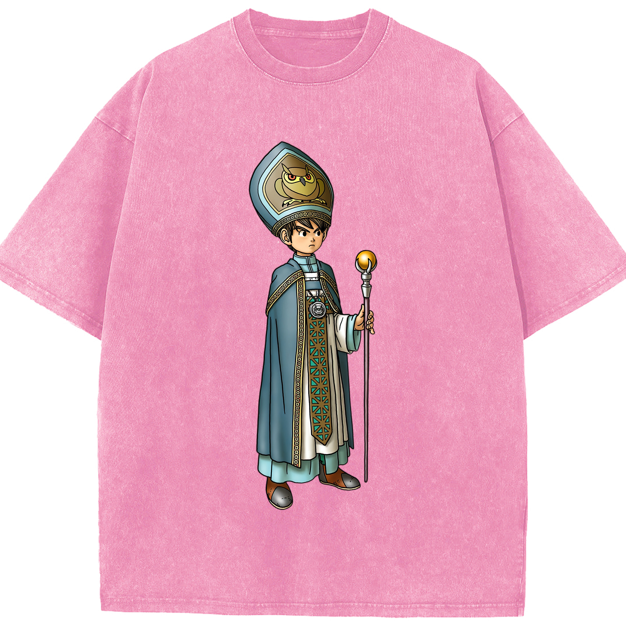 （画像用） ドラゴンクエスト Doragon Kuesuto Dragon Quest 綿100% ヴィンテージ風 半袖Tシャツ（フロントプリント）